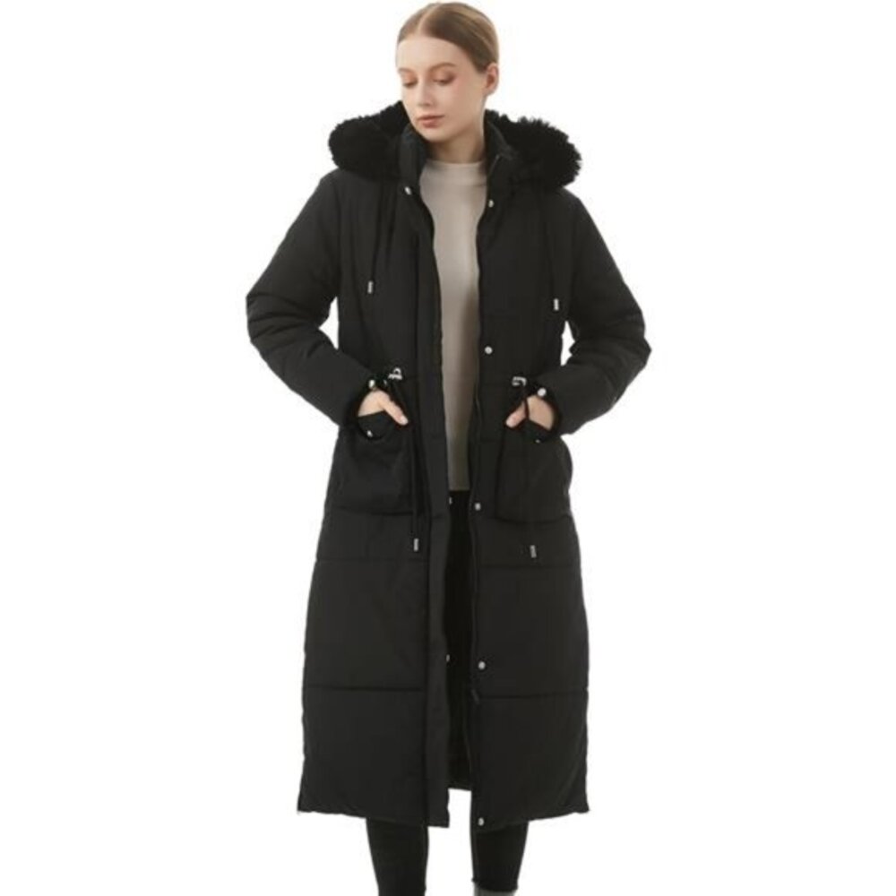 Women's Long Winter Puffer Coat Waterproof Warm Maxi Down Jacket‎  Removable